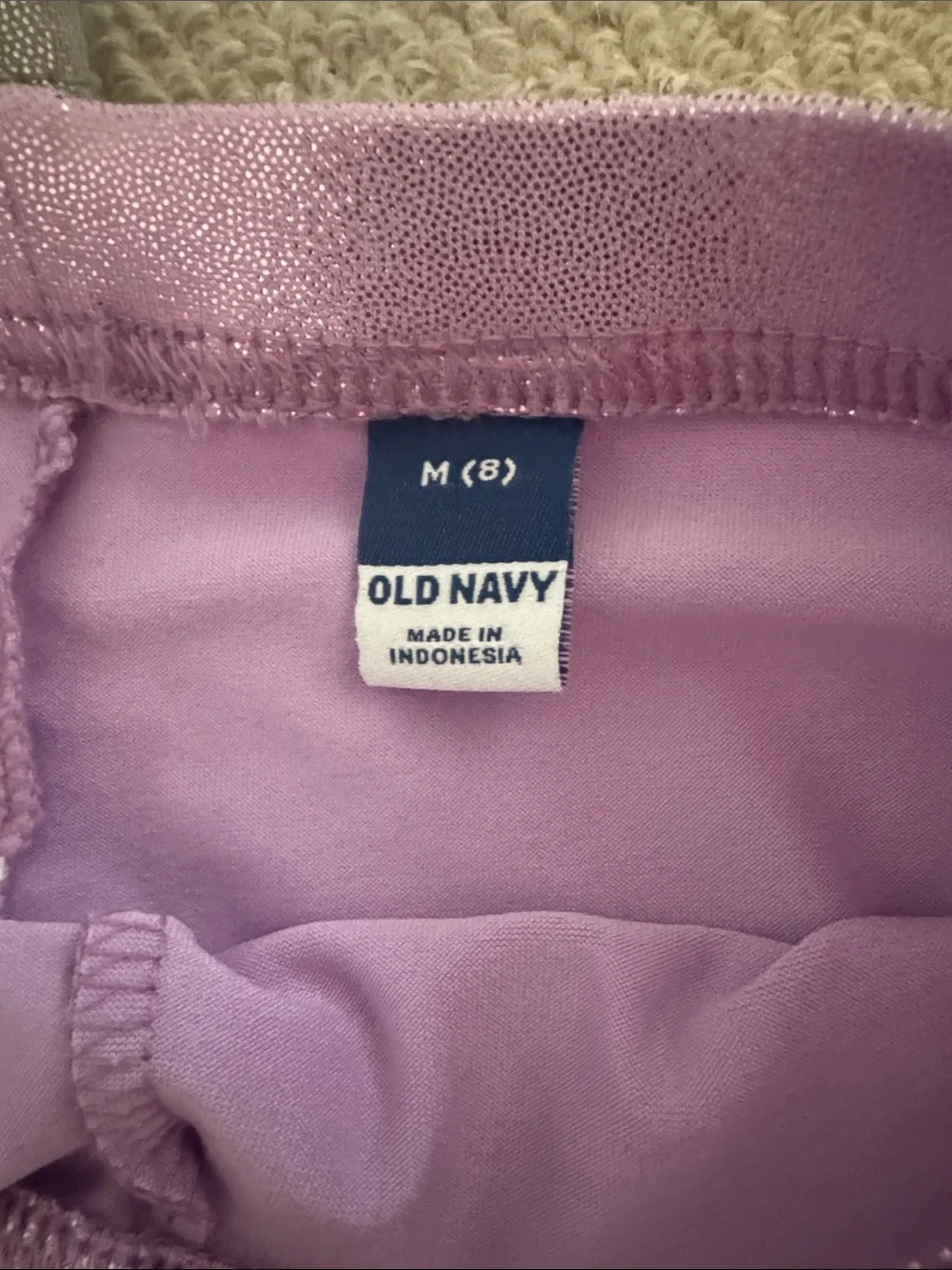 Old Navy Metallic Lavender and Silver Girls' Leggings